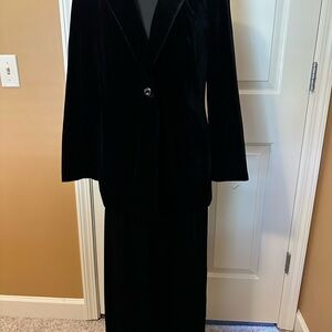 Style & Co. Petite size 8 Velour Black Lined Jacket and matching Maxi Skirt.